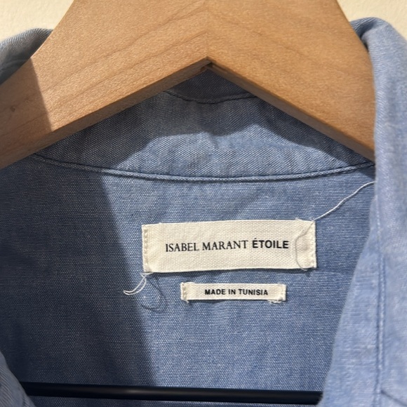 • Isabel Marant • Women’s Chambray Romper Short Sleeves Blue Cotton Small 36 - Picture 4 of 5